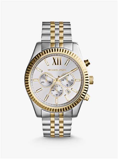 michael kors lexington silver gold|Michael Kors lexington watches.